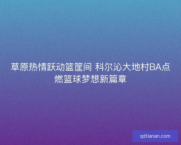 草原热情跃动篮筐间 科尔沁大地村BA点燃篮球梦想新篇章
